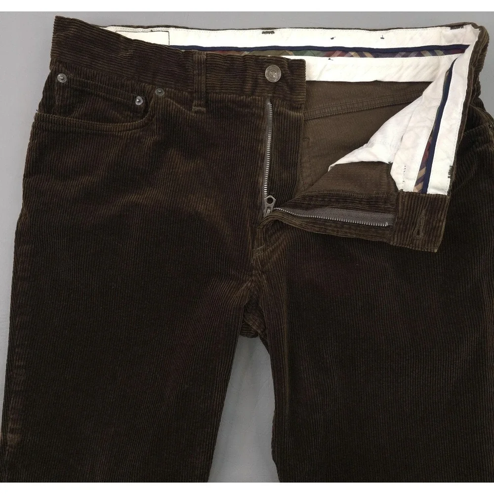 Polo Ralph Lauren Corduroy Chino Pants Mens 34x30 Brown 5 Pocket Stretch